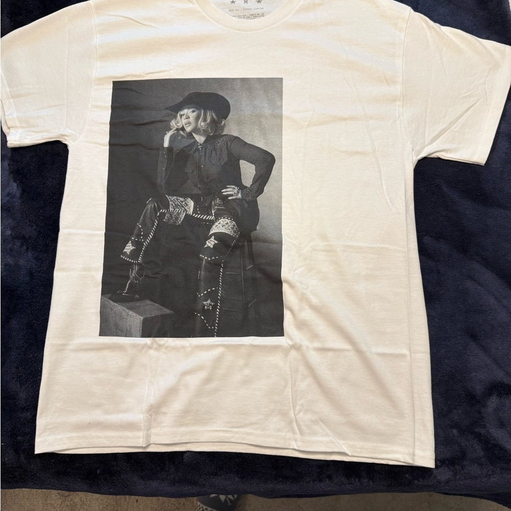 Beyoncé Cowboy Carter Graphic T-Shirt with Black and White Print.